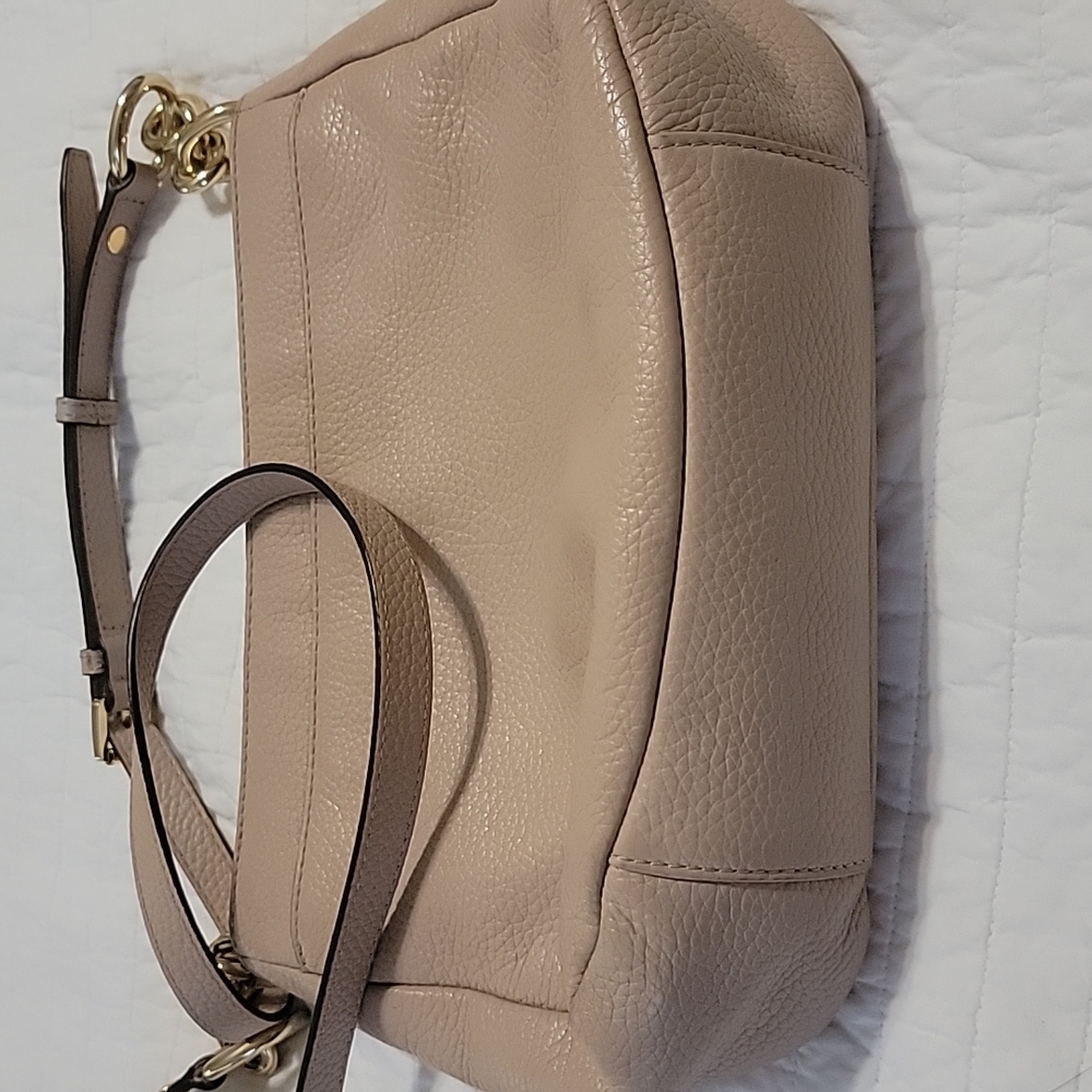 NWT MK Shoulder Convertible 'Hallie' Blush Leather Cross Body Bag - Picture 9 of 10